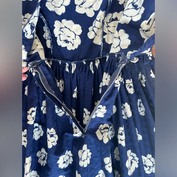 1950’s Monterey Models Navy Dress with White Roses and Button Back size XS VGUC - Picture 11 of 12
